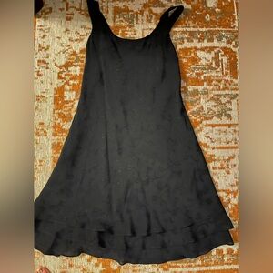 Vintage Little Black Dress- Delicate Flower Pattern, Size 6